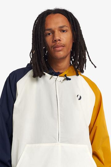 Geaca Barbati Fred Perry Ripstop Windbreaker Albi | RO 1238MQRO